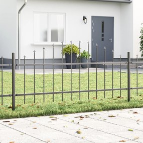 Cerca de Jardim vidaXL com Topo Arqueado Cinza 5,1x0,75 m Aço