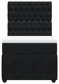 Cama com molas/colchão 90x190 cm veludo preto
