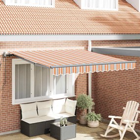 vidaXL Toldo Retrátil Automático Listrado Multicolorido 300x250 cm