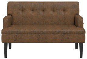 Banco com encosto 112x65,5x75 cm camurça castanho