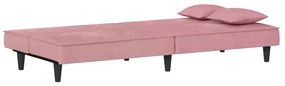 Sofá-cama veludo rosa