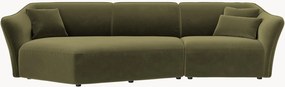 Sofá de canto modular em veludo Flora (5 lugares)