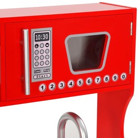 Cozinha de brincar para crianças MDF 84x31x89 cm vermelho