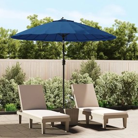 vidaXL Guarda-sol de exterior c/ mastro alumínio 270 cm azul-ciano