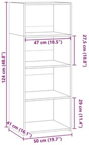 Armário alto 50x41x124 cm derivados de madeira branco