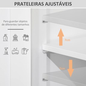 Armário de Casa de Banho com 2 Portas Prateleira Ajustável 2 Gavetas e Compartimento Aberto Móvel Auxiliar de Armazenamento para Sala de Estar Cozinha