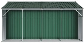 Abrigo de jardim 277x365,5x179 cm aço galvanizado verde