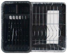 Escorredor de Louça Preto Metal Plástico 43,5 x 11 x 33,5 cm (4 Unidades)