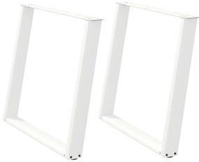 Pés de mesa de jantar em forma de U, 2 peças, branco, 100x (72-73) cm,