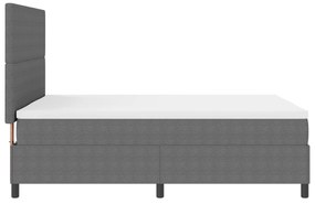 Cama Box Spring com Colchão Cinza Claro 160x200 cm Tecido Canele