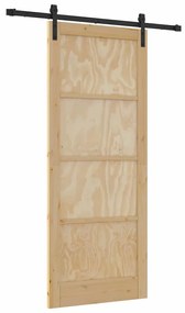 Porta Deslizante vidaXL com Acessórios 86x211 cm Madeira Sólida de Pin