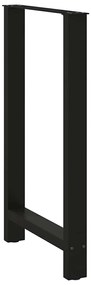 Pés para mesa de bar pretos 2 peças 60x(100-101) cm aço