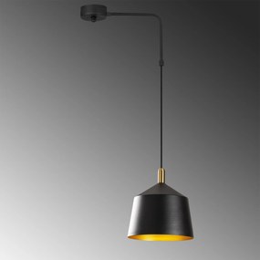 Candeeiro de Teto Saglam – Preto e Dourado – 42 x 28 cm