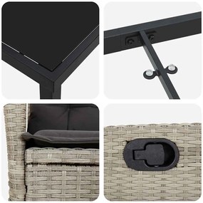 Conjunto de Jantar de Jardim de 5 Peças com Almofadas Cinza Claro em R