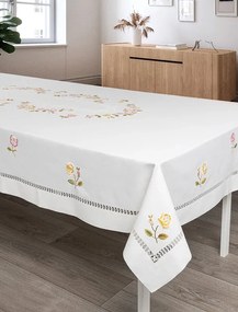 Toalha de mesa de linho bordada a mão 180x350 cm