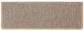 Tapetes escada adesivos aspeto sisal 15pcs 65x21x4cm bege-claro