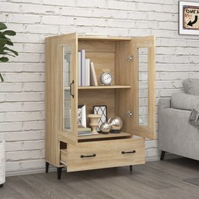 Vitrine Valquiria com Gaveta de 115 cm - Carvalho - Design Nórdico