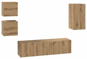 Conjunto de móvel de TV com prateleira 5 pcs carvalho artisiano