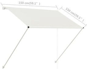 Toldo retrátil 150x150 cm creme