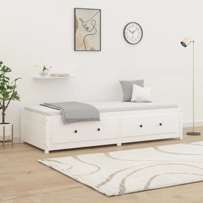 vidaXL Sofá-cama sem colchão 90x200 cm madeira de pinho maciça branco