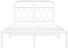 Estrutura de cama com cabeceira 120x200 cm metal branco