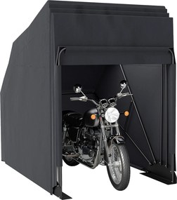 Abrigo exterior para motos em forma de tenda, capa de proteção em tecido Oxford, 2 janelas, 345 x 135 x 191 cm, preto