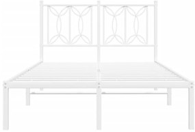 Estrutura de cama com cabeceira 120x190 cm metal branco
