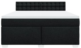 Cama com molas/colchão 180x200 cm tecido preto
