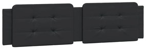 Cama com colchão 160x200 cm couro artificial preto