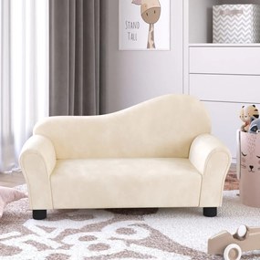 vidaXL Sofá infantil veludo creme
