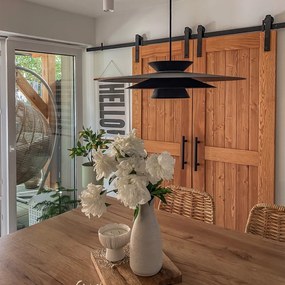 Candeeiro de suspensão design preto com LED regulável em 3 níveis - Pauline