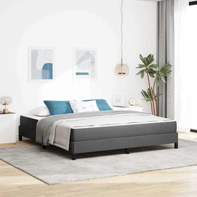 vidaXL Cama Box com colchão Cinza Escuro 180 x 200 cm tecido