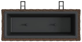 Canteiros com ganchos 2 pcs vime PE castanho