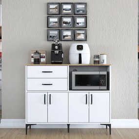 Armário Multiusos JE166 – Branco Nogal – 120x98,6x40 cm