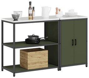 Conjunto de Armazenamento de Cozinha 2 pcs Verde Oliva