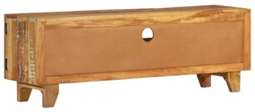 Móvel TV esculpido à mão 120x30x40cm madeira recuperada maciça