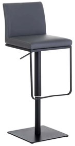 Banco de bar Panama em couro sintético e com estrutura preta 42 x 86-109 x 44 cm Cinzento