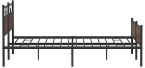 Estrutura cama sem colchão 193x203 cm metal carvalho castanho