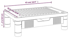 Suporte para Monitor Match com Gaveta de 43 cm em HIPS - Preto