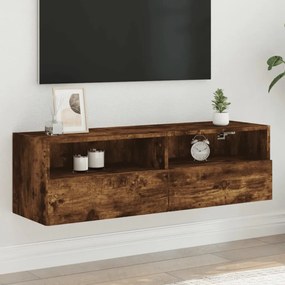 vidaXL Móvel parede TV 100x30x30 cm derivados madeira carvalho fumado