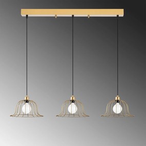 Candeeiro de Teto Boey – Dourado Brilhante – 144 x 35 x 121 cm