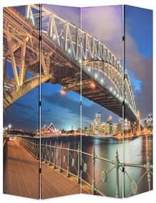 vidaXL Biombo dobrável estampa da ponte do porto de Sydney 160x170 cm
