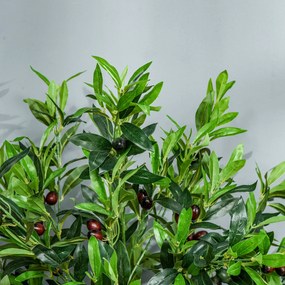 Outsunny Planta Artificial com Altura 120cm Oliveira Artificial com 1080 Azeitonas Folhas Realistas e 108 Frutos Decoração para interior Exterior Sala de Estar Escritório Verde