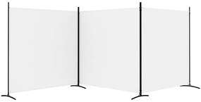 Biombo Lotus de 3 Paineis em Tecido Branco - 525x180 cm - Design Moder