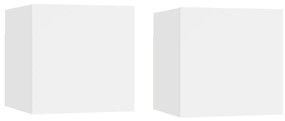 Mesas de cabeceira 2 pcs 30,5x30x30 cm contraplacado branco