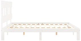 Estrutura cama Super King Size c/ cabeceira madeira branco