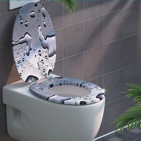 Assento sanitário Waterdrops com descida automática 45,7 x 38 cm Cinzento + Antracite