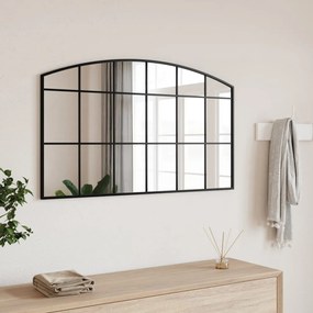 vidaXL Espelho de parede arqueado 100x60 cm ferro preto