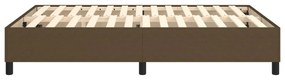 Estrutura de cama sem colchão 140x190 cm tecido castanho-escuro