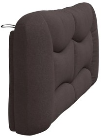 Almofadão de cabeceira 180 cm tecido castanho-escuro